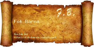 Fok Barna névjegykártya