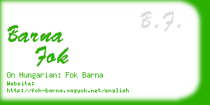 barna fok business card